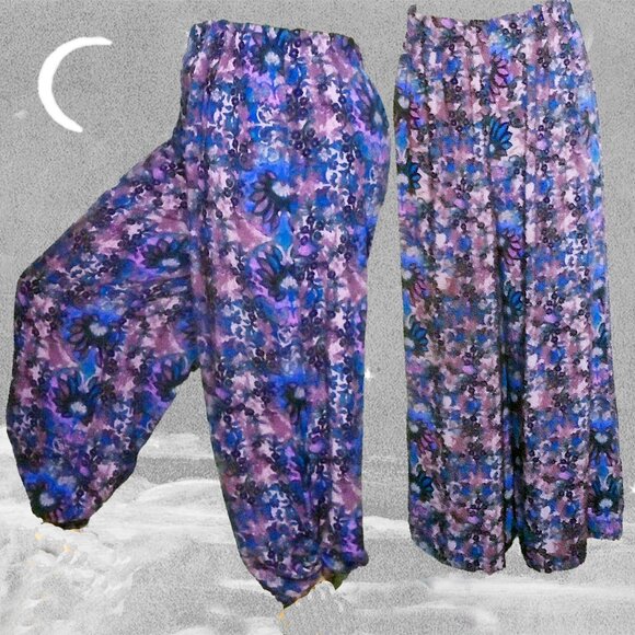 Rayon Palazzos Vintage Flowy Pant + Harem Pants Hack! Summer to Fall Wide Leg - Picture 1 of 8